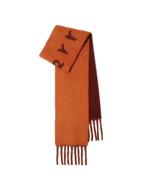 Burberry reversible fringed scarf