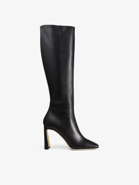 JIMMY CHOO Kinsey 95
Black Calf Leather Knee-High Boots