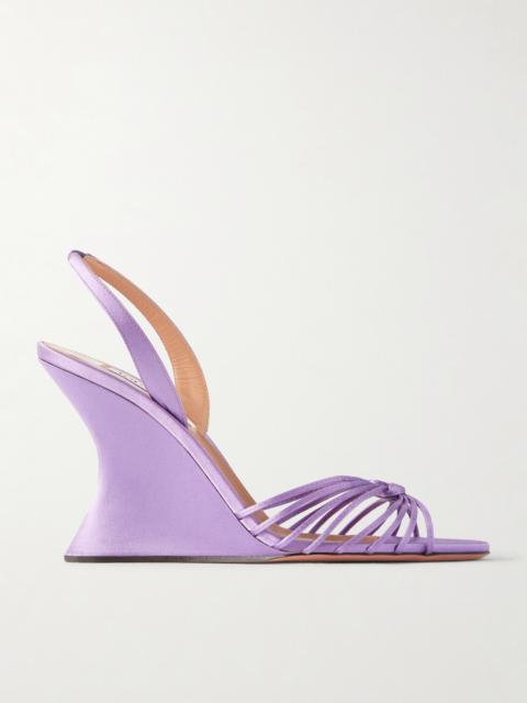 AQUAZZURA Serenity 95 Satin Wedge Sandals