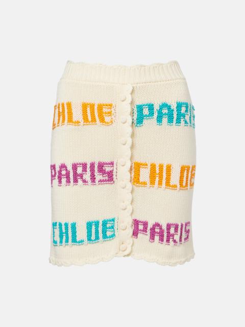Chloé Knitted cotton miniskirt