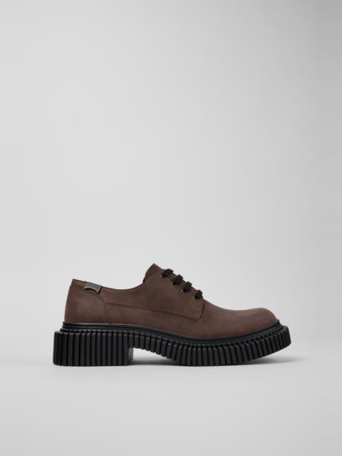 CAMPER Pix Berlin Brown Nubuck Shoes for Men.