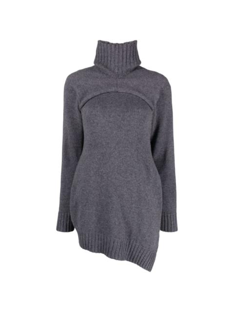 layered ribbed-knit jumper