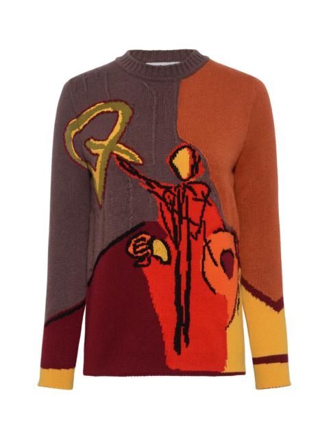 GABRIELA HEARST Arcana Knit Sweater in Fire Multi Cashmere