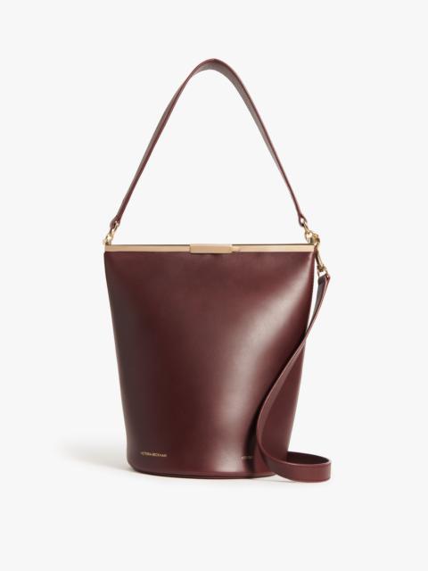 Victoria Beckham Frame Bucket Bag In Burgundy Leather