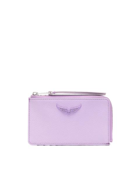 Zadig & Voltaire Wings-plaque leather cardholder