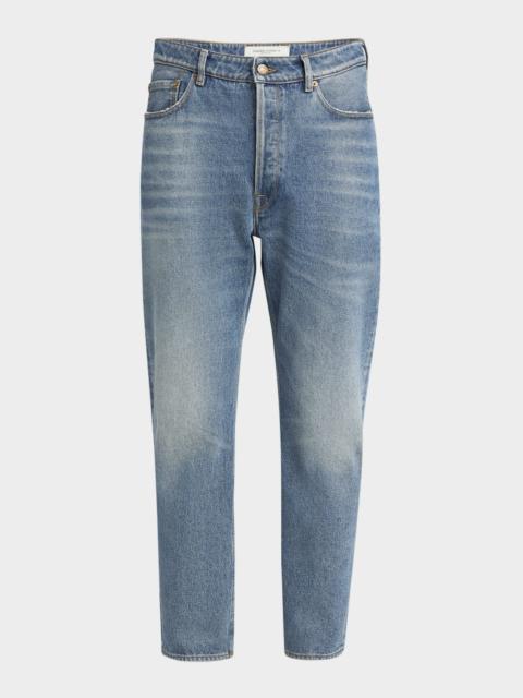 Golden Goose Men's Happy Stonewash 스트레이트 락 발목 청바지