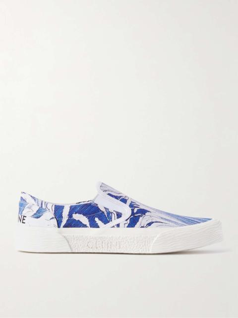 CELINE Elliot Waves Printed Canvas Slip-On Sneakers