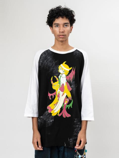 KIDILL Black Kidill Punk Girl Raglan T-shirt