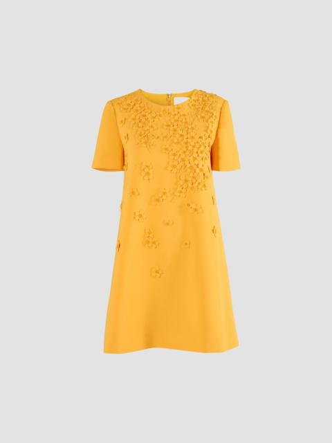 CAROLINA HERRERA Women's Floral Appliqué A-Line Mini Dress - Melon