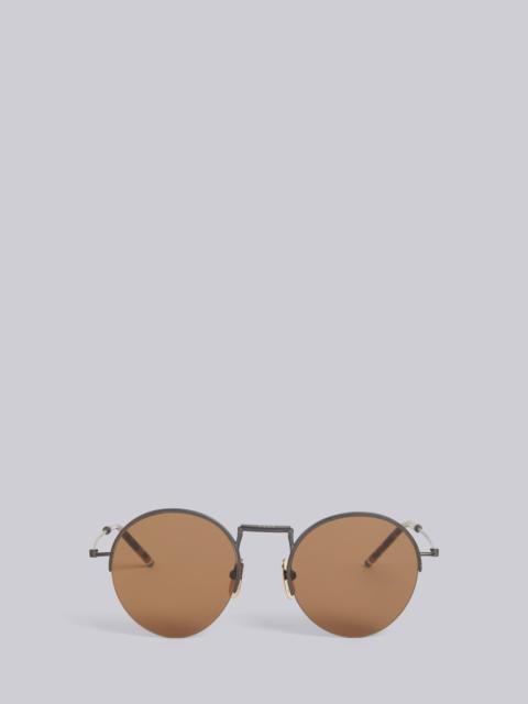 Thom Browne TB118 - Black Iron Hingeless Round Sunglasses