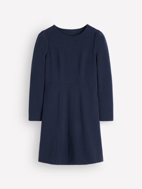BODEN Marla Seamed Ottoman Dress-Navy