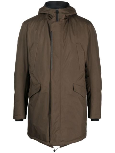 Herno hooded concealed-zip fastening jacket