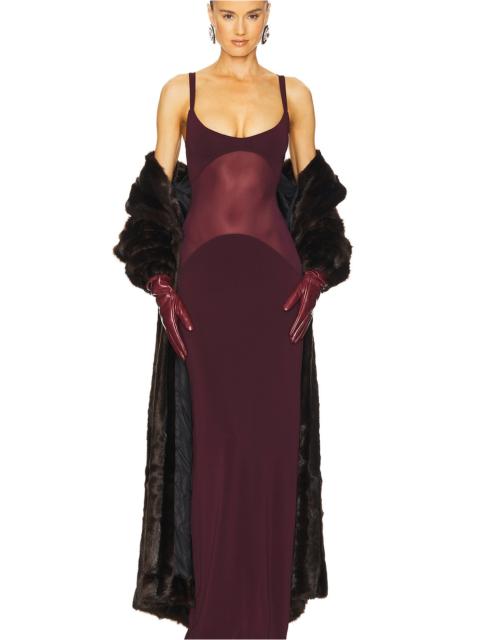 HELSA Sheer Knit Curve Maxi Dress