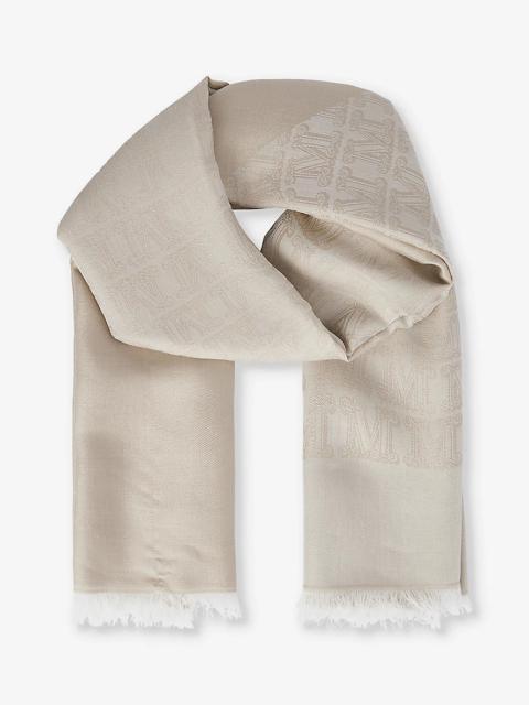 Max Mara Geode M-monogram silk and cotton-blend scarf