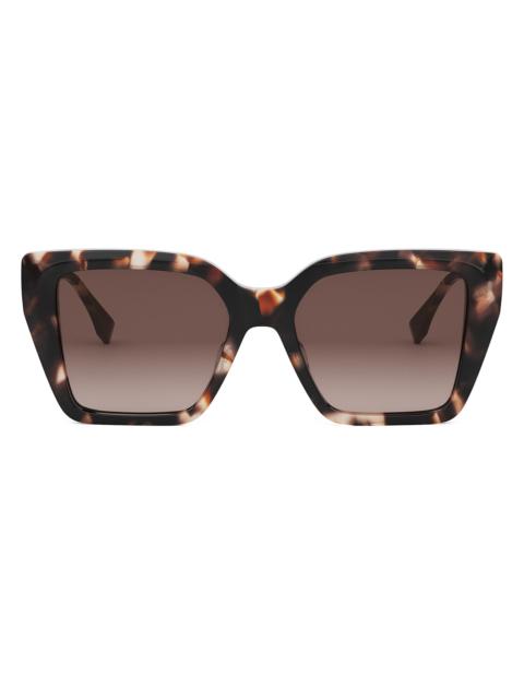 FENDI Women's Diamonds 54MM Butterfly Sunglasses - Coloured Havana Brown