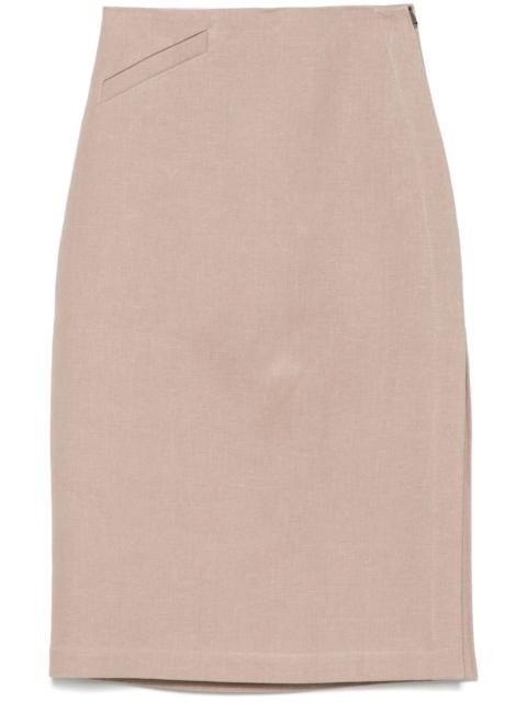 FENDI Linen Midi Skirt