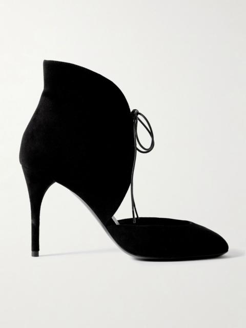 Alaïa Cutout suede ankle boots Black
