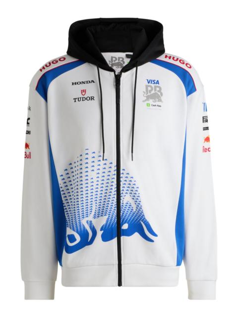 HUGO X VCARB ZIP-UP FANWEAR HOODIE WITH BULL MOTIF