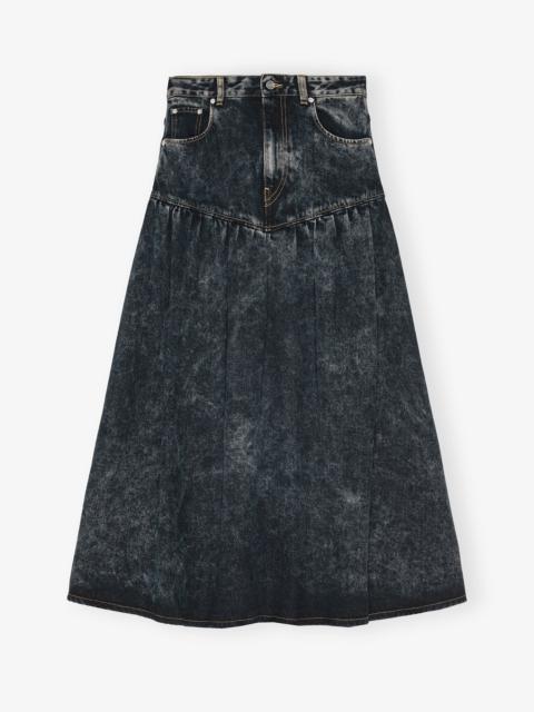 BLACK WASHED DENIM SKIRT
