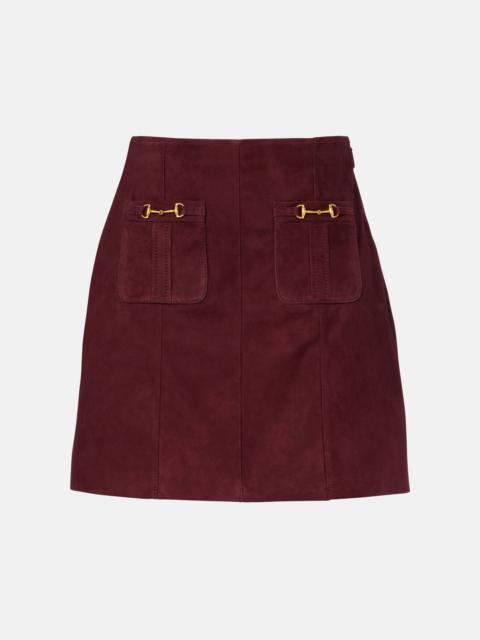 RIXO Wiley suede miniskirt