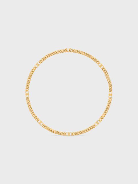 CELINE Triomphe Small Gourmette Necklace in Brass with Gold Finish