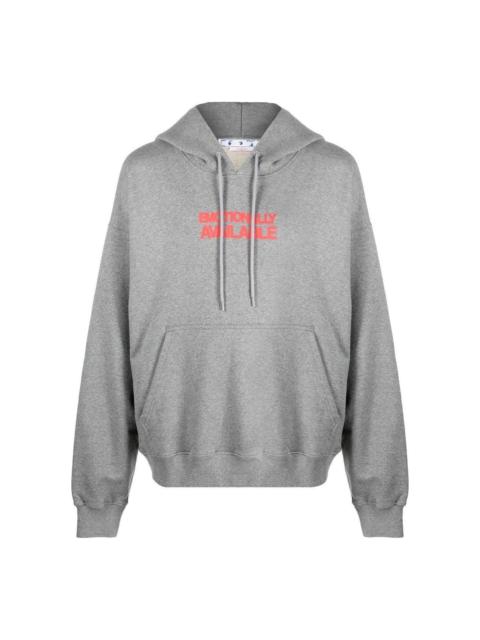 Off-White Slogan Print Hoodie 'Grey' OMBB085F22FLE0070825