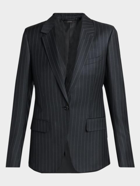 TOM FORD Wool-Mohair Pinstripe Blazer