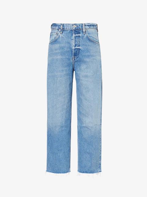 Citizens of Humanity Ayla raw-hem cropped wide-leg denim jeans