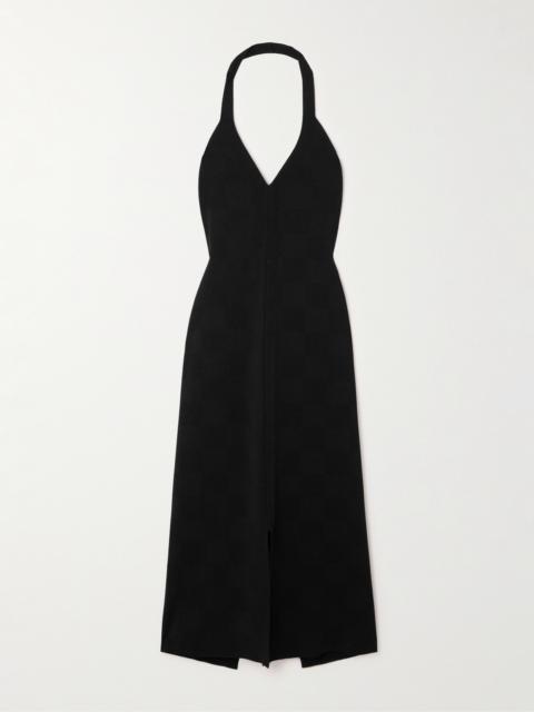 HIGH SPORT Amalia Halterneck Jacquard-knit Midi Dress