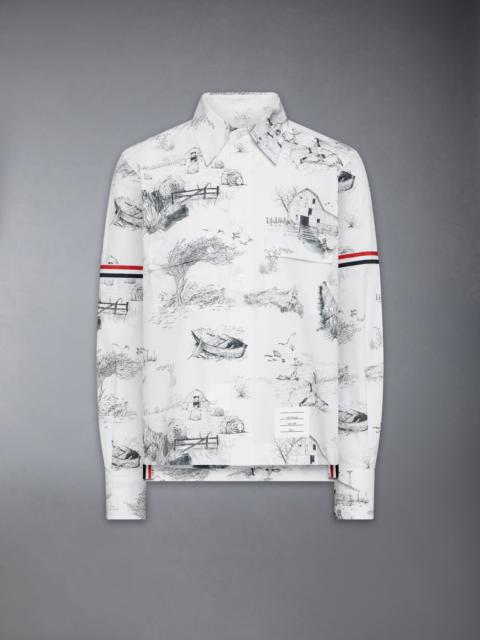 Thom Browne SCENIC TOILE COTTON POPLIN UTILITY ARMBAND SHIRT