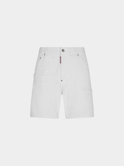 DSQUARED2 WHITE BULL MARINE SHORTS