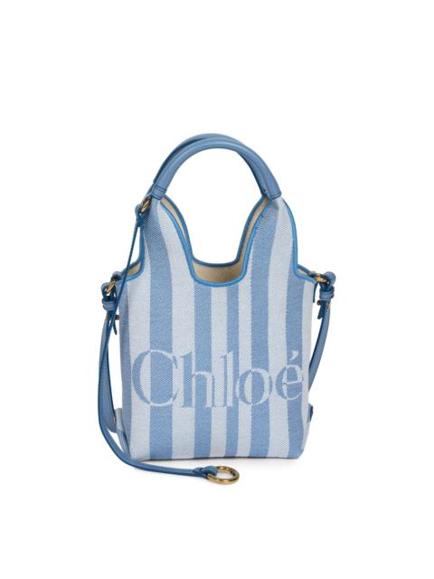 Chloé Women's Chloé Stripy Mini Jacquard Tote Bag - Surfing Blue