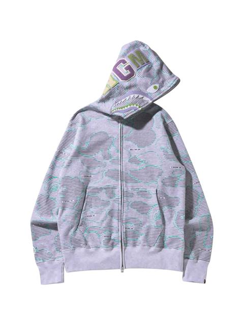 A BATHING APE® Text Code Camo Shark Full Zip Hoodie "Grey" 1I30 115 013 GREY
