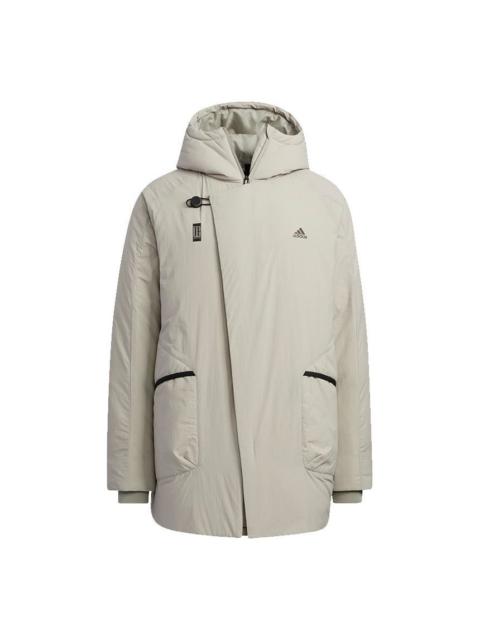 adidas Wuji Down Jkt Series Outdoor Sports Stay Warm mid-length hooded down Jacket Gray H23103