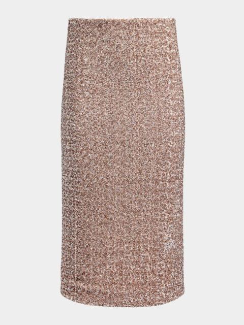 Alice + Olivia Fifi Sequined Midi Skirt