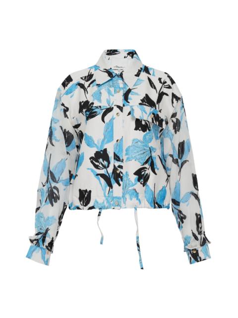 Joyful Tulip Cropped Shirt Jacket