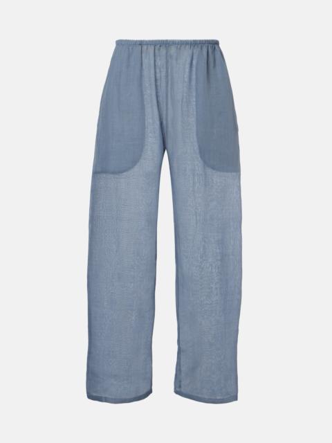 LESET Niko cropped wide-leg ramie pants