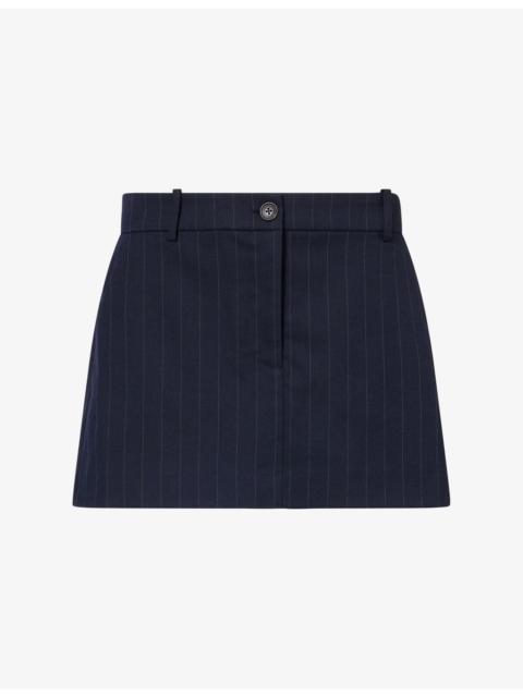 GOOD AMERICAN The Trouser Pinstripe-Pattern Woven Mini Skirt