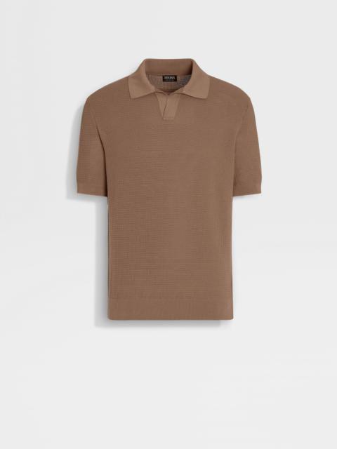ZEGNA LIGHT BROWN PREMIUM COTTON POLO SHIRT
