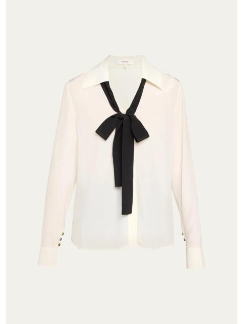 FRAME Point Collar Silk Shirt