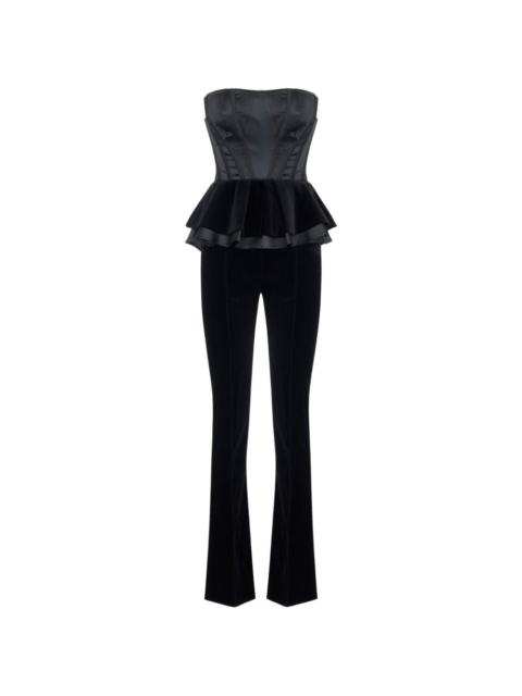 ELISABETTA FRANCHI gazar and velvet jumpsuit