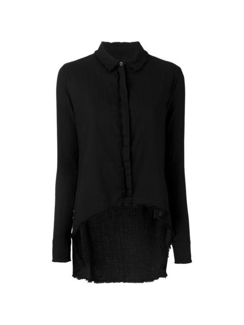 thom/krom raw edge asymmetric shirt
