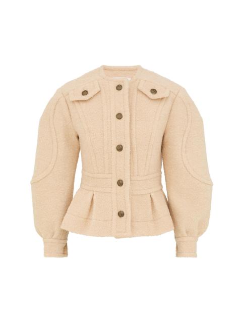 Zimmermann CLASH BOUCLE PEPLUM JACKET