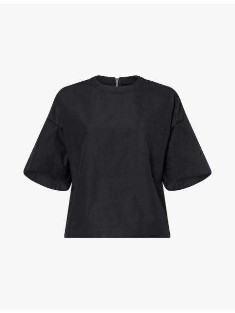 sacai Boxy Poplin Woven T-Shirt