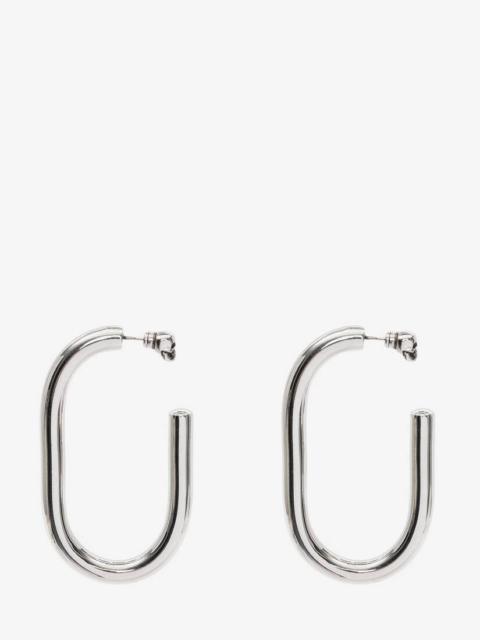 Alexander McQueen Oversized Hoop Earrings in Antique Silver