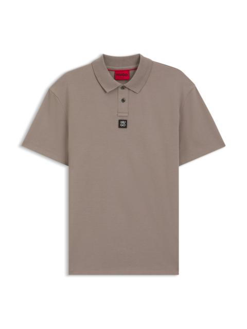 HUGO STACKED-LOGO POLO SHIRT IN INTERLOCK COTTON
