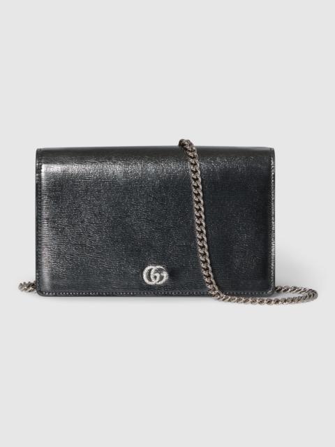 GUCCI Bi-color GG Marmont wallet on chain