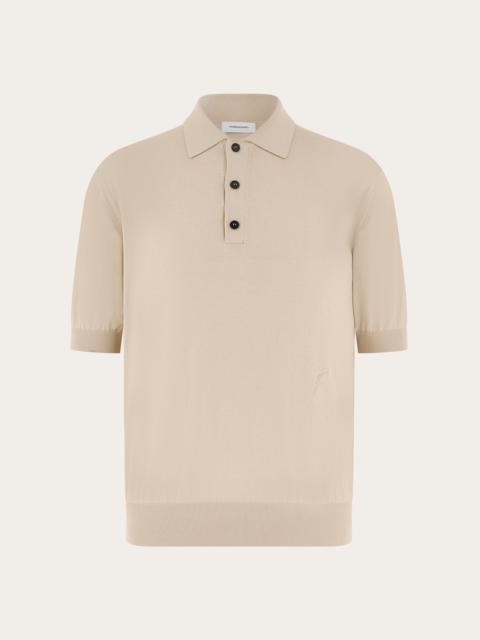 FERRAGAMO Short sleeved silk blend polo shirt