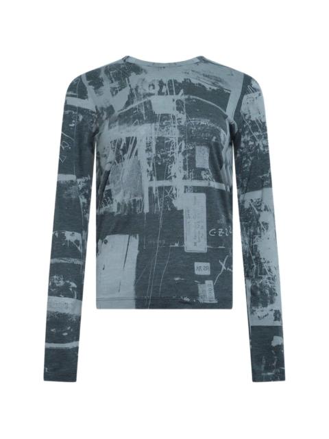 Y's Desolate City-print long-sleeve T-shirt