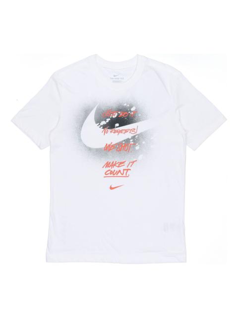 Nike Nike M Nk Graphic Ss Tee Large Alphabet Printing Sports Short Sleeve White DJ5218-100